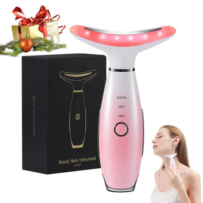 Revitalize Your Skin with the 3-Color LED Facial Massager - Ultimate Beauty Neck Instrument for Winter & Valentine's Day Gifts, Wrinkle Remover & Double Chin Solution