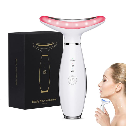 Revitalize Your Skin with the 3-Color LED Facial Massager - Ultimate Beauty Neck Instrument for Winter & Valentine's Day Gifts, Wrinkle Remover & Double Chin Solution
