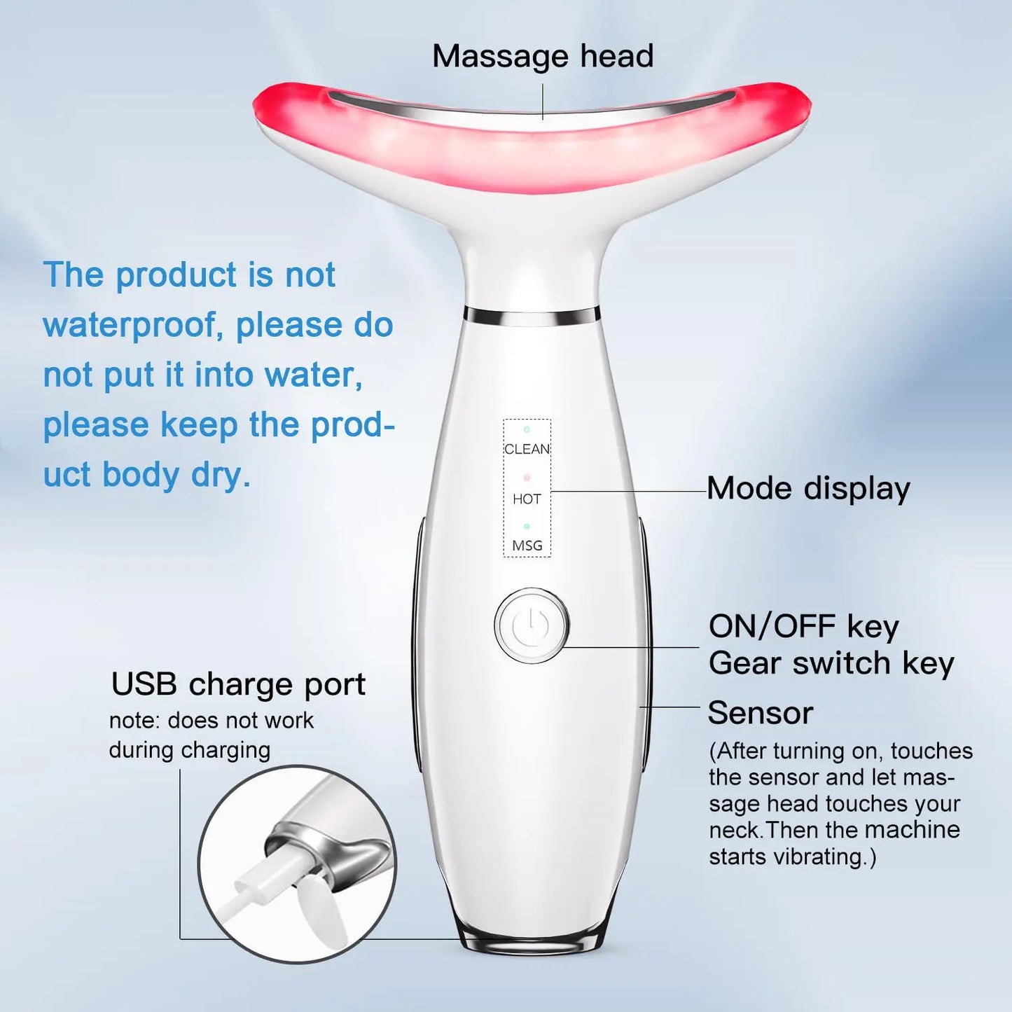 Revitalize Your Skin with the 3-Color LED Facial Massager - Ultimate Beauty Neck Instrument for Winter & Valentine's Day Gifts, Wrinkle Remover & Double Chin Solution