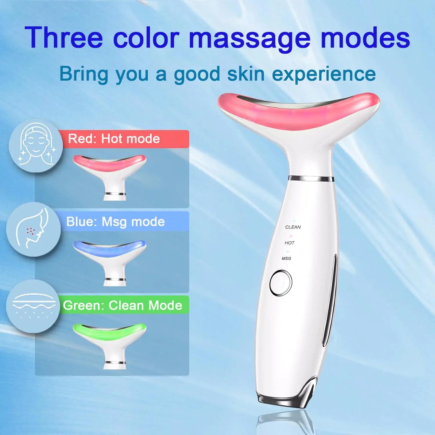 Revitalize Your Skin with the 3-Color LED Facial Massager - Ultimate Beauty Neck Instrument for Winter & Valentine's Day Gifts, Wrinkle Remover & Double Chin Solution