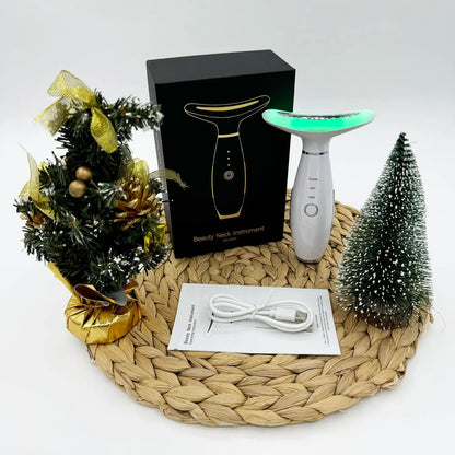 Revitalize Your Skin with the 3-Color LED Facial Massager - Ultimate Beauty Neck Instrument for Winter & Valentine's Day Gifts, Wrinkle Remover & Double Chin Solution