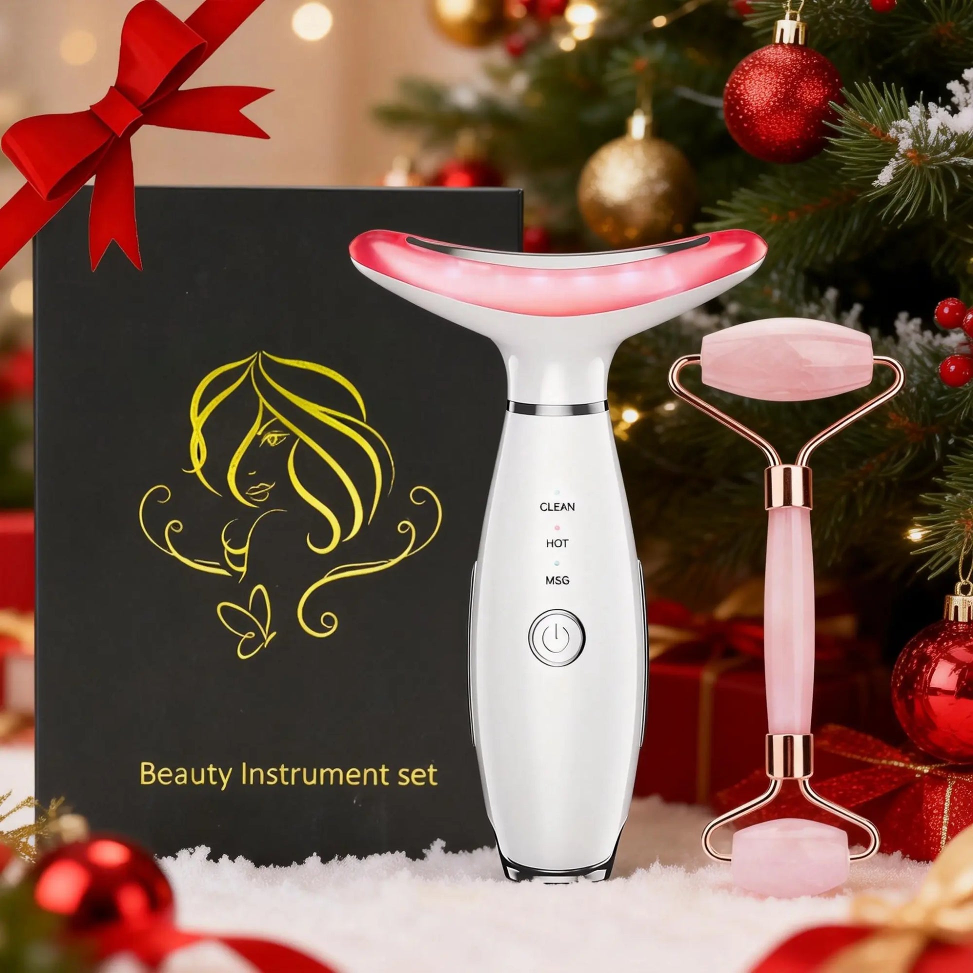 Revitalize Your Skin with the 3-Color LED Facial Massager - Ultimate Beauty Neck Instrument for Winter & Valentine's Day Gifts, Wrinkle Remover & Double Chin Solution