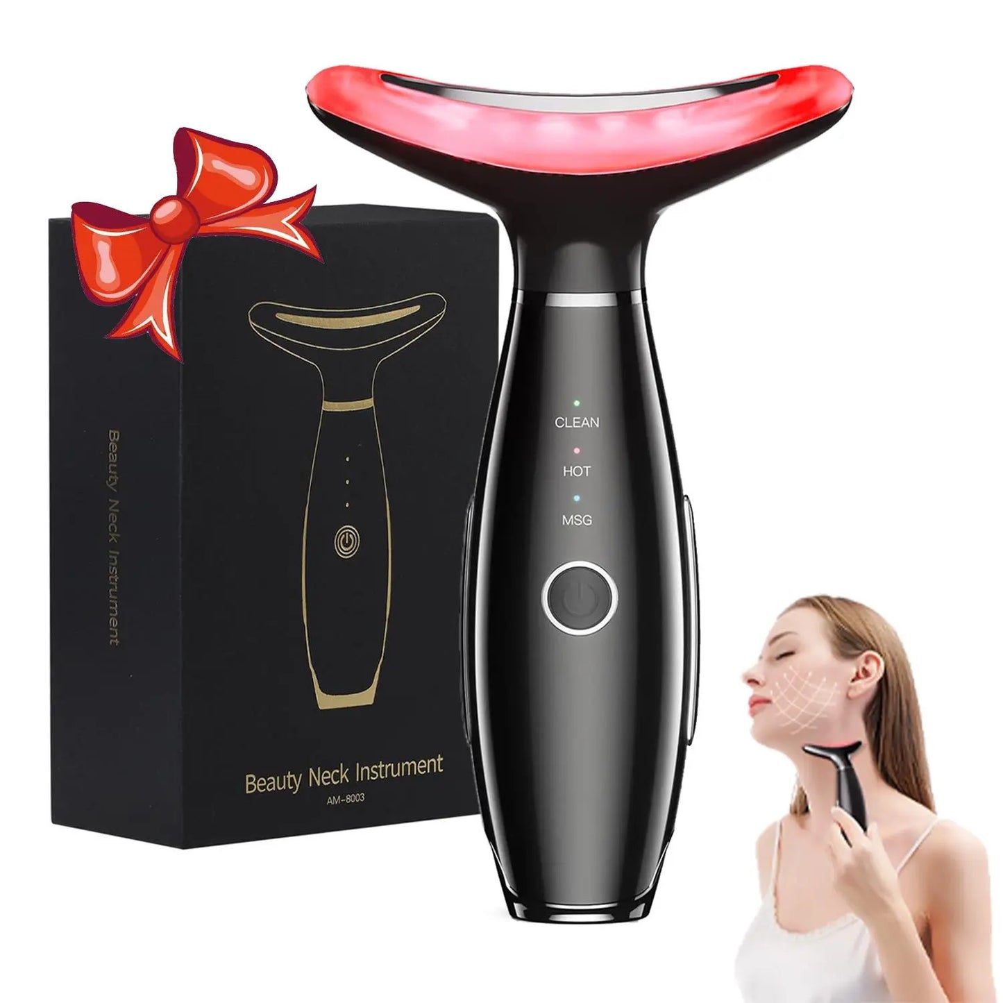 Revitalize Your Skin with the 3-Color LED Facial Massager - Ultimate Beauty Neck Instrument for Winter & Valentine's Day Gifts, Wrinkle Remover & Double Chin Solution