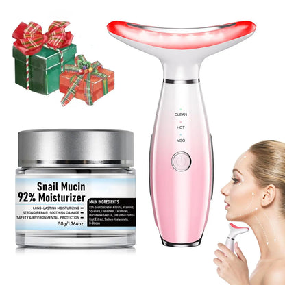 Revitalize Your Skin with the 3-Color LED Facial Massager - Ultimate Beauty Neck Instrument for Winter & Valentine's Day Gifts, Wrinkle Remover & Double Chin Solution