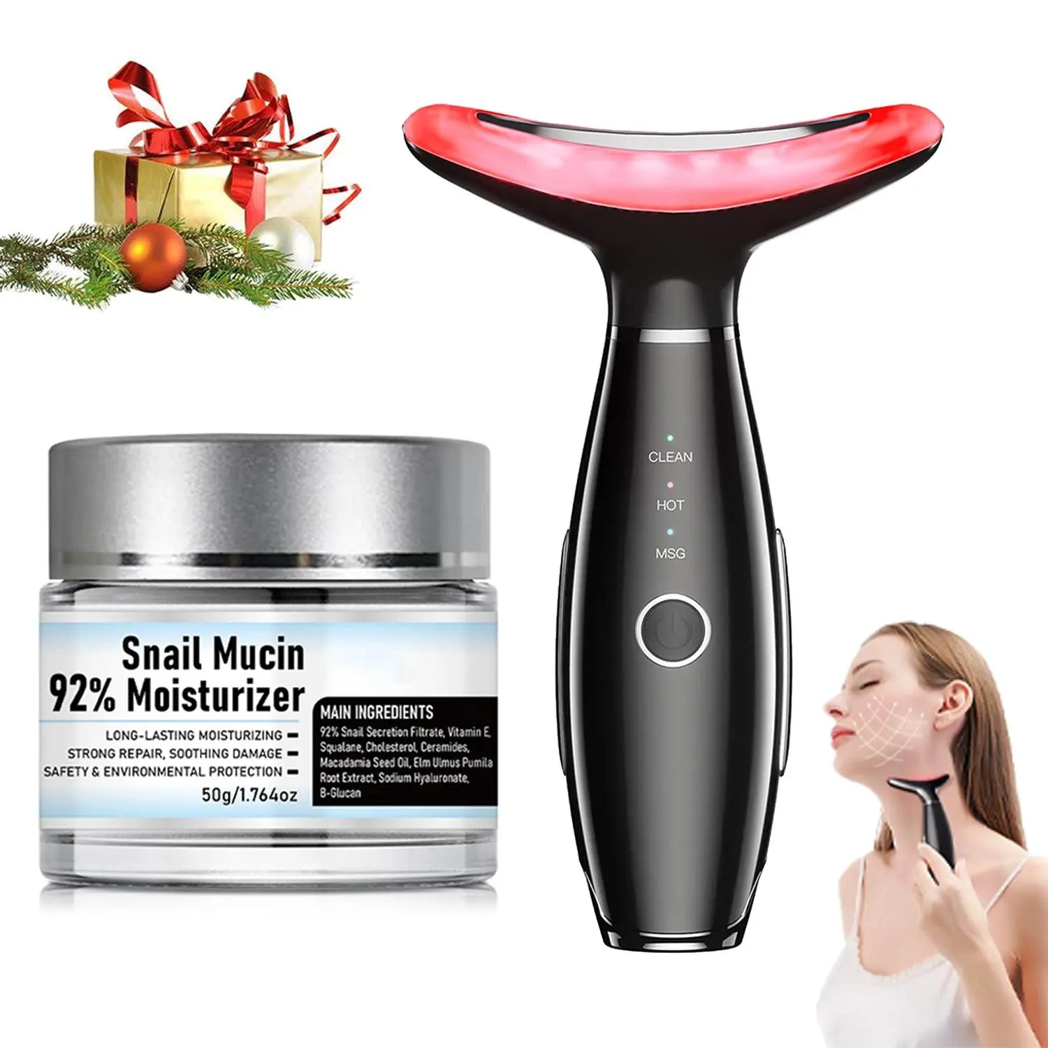 Revitalize Your Skin with the 3-Color LED Facial Massager - Ultimate Beauty Neck Instrument for Winter & Valentine's Day Gifts, Wrinkle Remover & Double Chin Solution