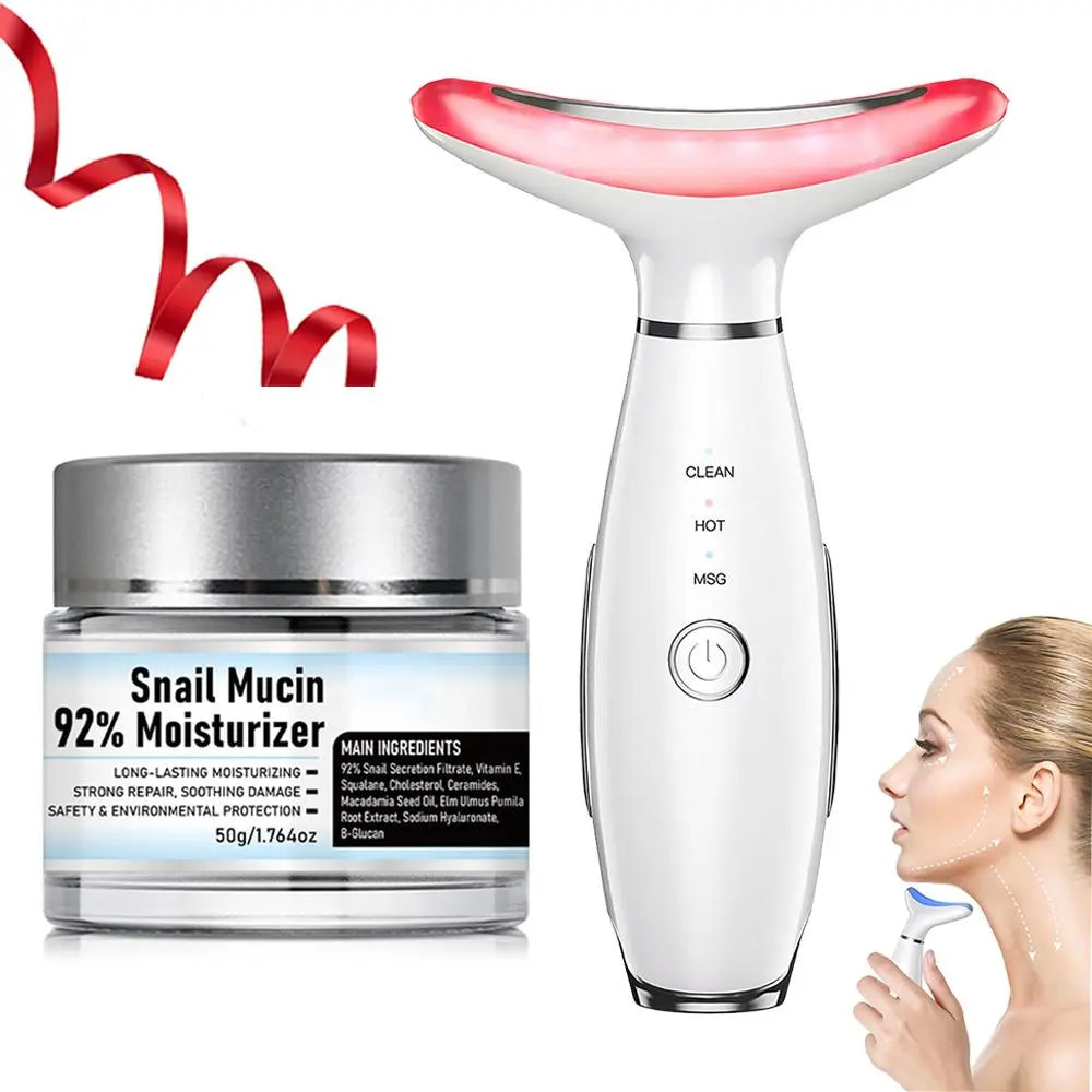 Revitalize Your Skin with the 3-Color LED Facial Massager - Ultimate Beauty Neck Instrument for Winter & Valentine's Day Gifts, Wrinkle Remover & Double Chin Solution