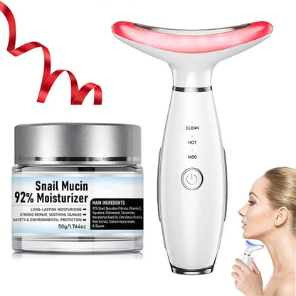 Revitalize Your Skin with the 3-Color LED Facial Massager - Ultimate Beauty Neck Instrument for Winter & Valentine's Day Gifts, Wrinkle Remover & Double Chin Solution
