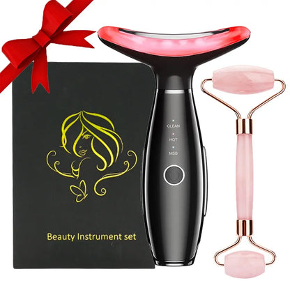 Revitalize Your Skin with the 3-Color LED Facial Massager - Ultimate Beauty Neck Instrument for Winter & Valentine's Day Gifts, Wrinkle Remover & Double Chin Solution